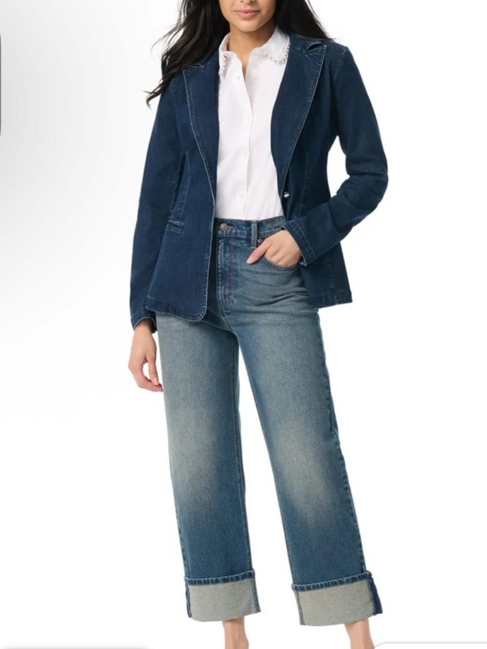 Gloria Vanderbilt Blue Straight-Leg High-Rise Jeans - Picture 6 of 6